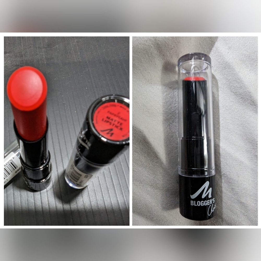 Manhattan MATTE Lipstick Red Orange tones #2 Papayeah! Bold color NEW UK brand